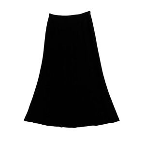 Ann Taylor Black Midi Skirt with flair edging.
